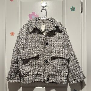 H&M Tweed Bomber Jacket